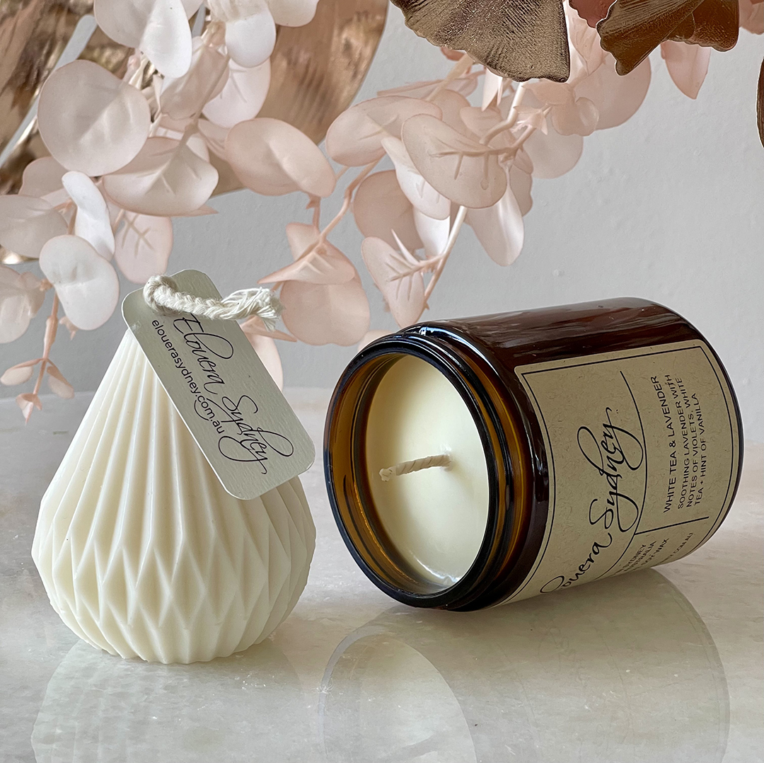 Origami Pear Drip Candle & Amber Duo 1 Origami Pear Drip Candle & Amber Duo 1